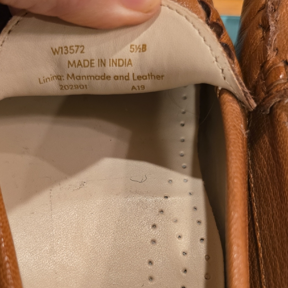 Cole Haan Brown Leather Flats with Perforated Insole